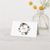 PixDezinesの素朴な開花の水彩画の花 プレイスカード (裏面)