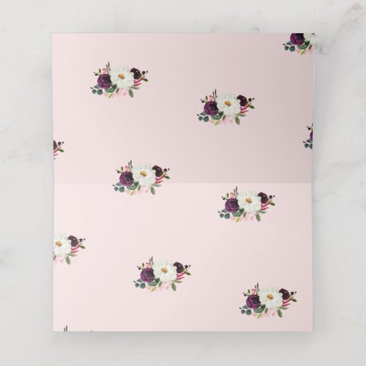 PixDezinesの素朴な開花の水彩画の花 プレイスカード (内部開封)