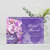 PixDezinesの紫のバラ/ハイドランジア/ DIYイベント 招待状 (スタンド正面)