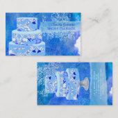 PixDezinesの結婚ケーキ/水彩効果 名刺 (正面/裏面)