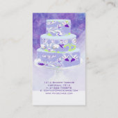 PixDezinesの結婚ケーキ/水彩効果 名刺 (裏面)