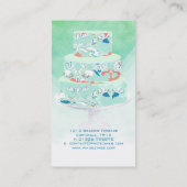 PixDezinesの結婚ケーキ/水彩効果 名刺 (裏面)