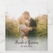 PixDezinesの結婚フォトワインラベル ワインラベル (シングルラベル)