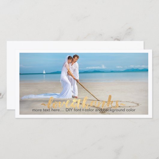 PixDezinesの結婚写真感謝していユー/DIYの背景 サンキューカード (正面/裏面)