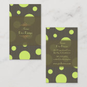 PixDezinesの緑の水玉模様/DIYの背景 名刺 (正面/裏面)
