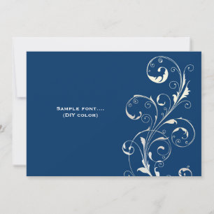 PixDezinesの線条細工の渦巻かdiy色の海軍 招待状