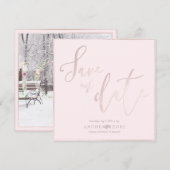 PixDezinesの繊細なラブ ブラッシュ ピンクのDIY背景 セーブザデート (正面/裏面)