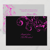 PixDezinesの繊細な渦巻き模様/手作り背景カラー 招待状 (正面/裏面)