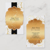 PixDezinesの背景色/フィリグリー渦巻き 名刺 (正面/裏面)