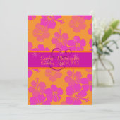 PixDezinesの背景、パッションピンクのハイビスカス 招待状 (スタンド正面)