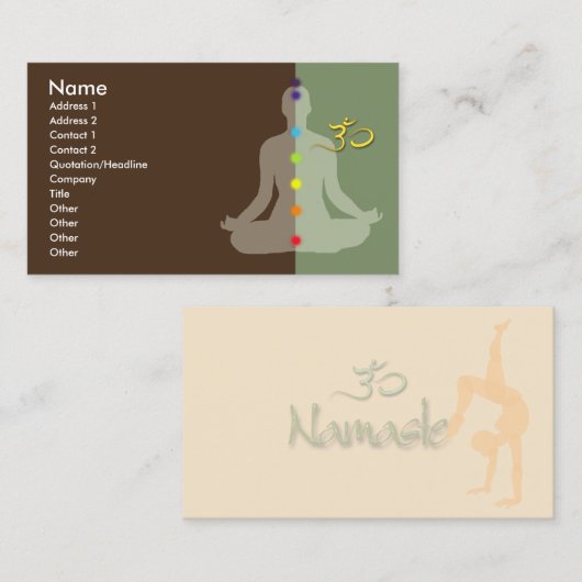 PixDezinesの色とフォントmeditation+omシンボル 名刺 (正面/裏面)