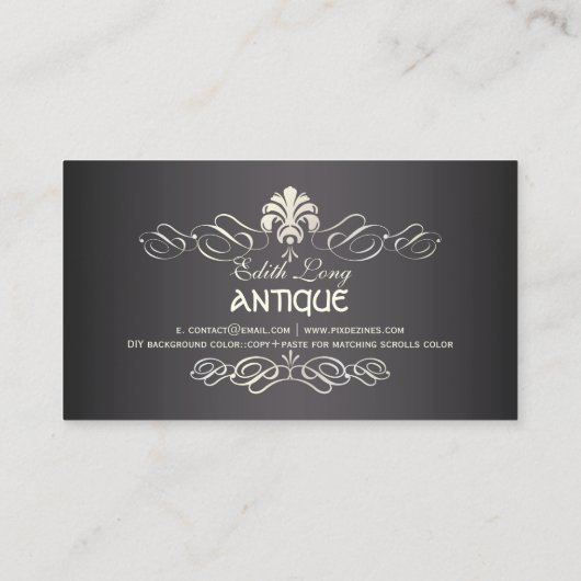 PixDezinesの色/アンティークスクロフェイクール 名刺 (裏面)