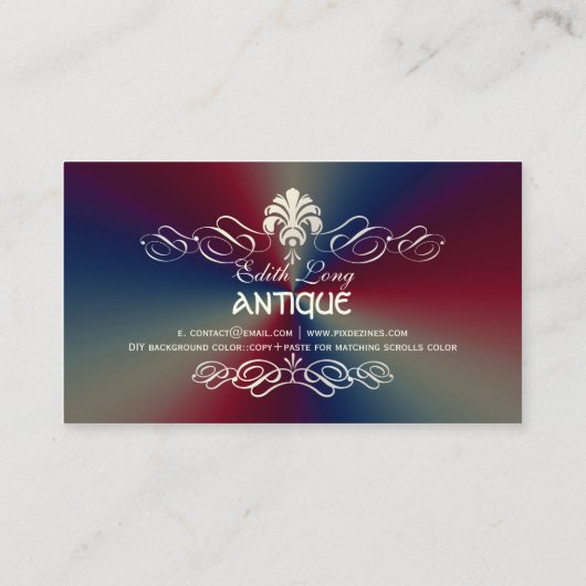 PixDezinesの色/アンティークスクロフェイクール 名刺 (裏面)