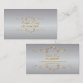 PixDezinesの色/アンティークスクロール 名刺 (正面/裏面)