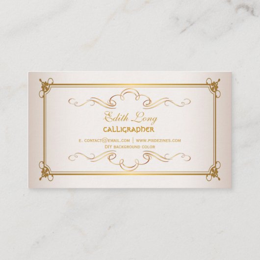 PixDezinesの色/アンティークスクロール 名刺 (裏面)