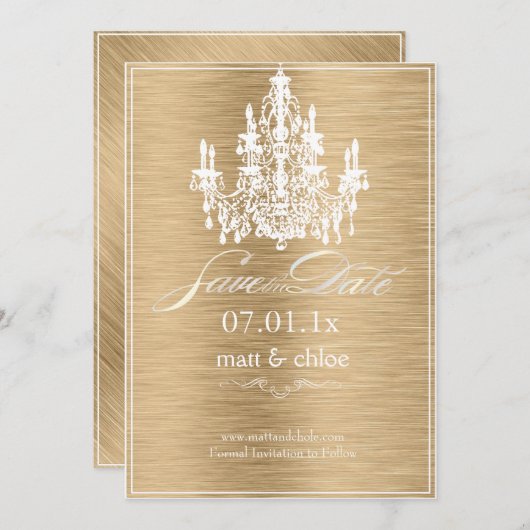 PixDezinesの色/シャンデリア/日付が表示さ救れます。 セーブザデート (正面/裏面)