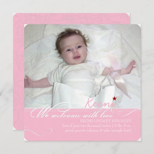 PixDezinesの色、フォトバースアナウンス 案内状 (正面/裏面)