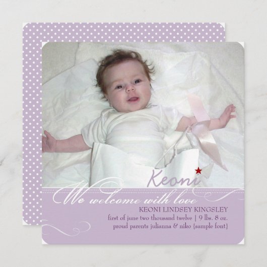 PixDezinesの色、フォトバースアナウンス 案内状 (正面/裏面)