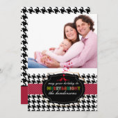 PixDezinesの色/ホリデ千鳥格子のーカード シーズンカード (正面/裏面)