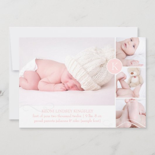 PixDezinesの色/出生のアナウンス 案内状 (正面)