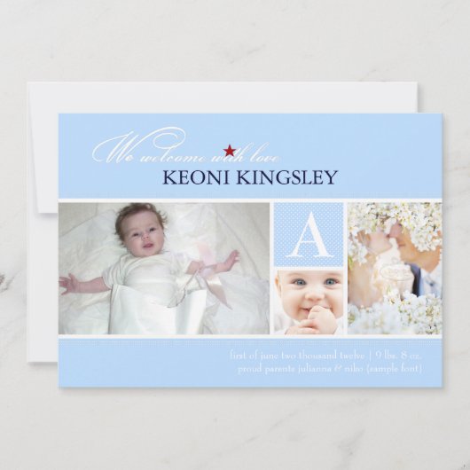 PixDezinesの色、生まれたお知らせ/ドット 案内状 (正面)