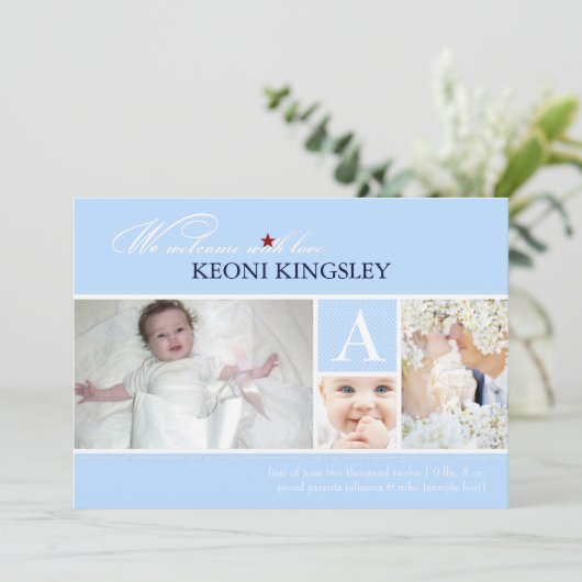 PixDezinesの色、生まれたお知らせ/ドット 案内状 (スタンド正面)