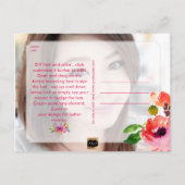 PixDezinesの花の水彩画卒業写真 案内ポストカード (裏面)