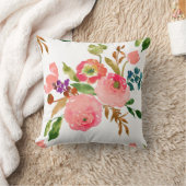 PixDezinesの花の水彩画/キンポウゲ/ピンク クッション (ブランケット)