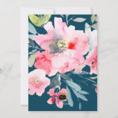 PixDezinesの花の水彩画 バット・ミッツヴァ、オンブレ 招待状 (裏面)