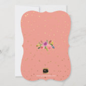 PixDezinesの花の水彩画 ブランチ+シャンパン 招待状 (裏面)