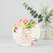 PixDezinesの花の水彩画 ブランチ＋バブルリー 招待状 (スタンド正面)