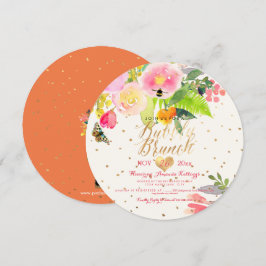 PixDezinesの花の水彩画 ブランチ+バブルリー 招待状