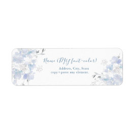 PixDezinesの花の水彩、ダスティーブルーのスイートピー ラベル