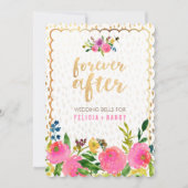 PixDezinesの花の水彩/ラナンキュラス/ピンク 招待状 (正面)