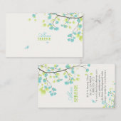 PixDezinesの花の飾り/DIY背景色 名刺 (正面/裏面)