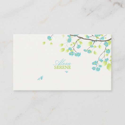 PixDezinesの花の飾り/DIY背景色 名刺 (正面)