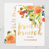 PixDezinesの花嫁の昼食会/DIY背景の花のデザイン 招待状 (正面/裏面)