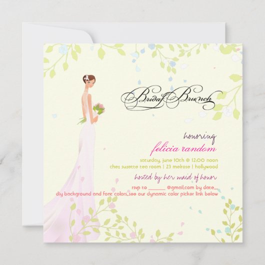 PixDezinesの花嫁2 B/DIYカラー 招待状 (裏面)