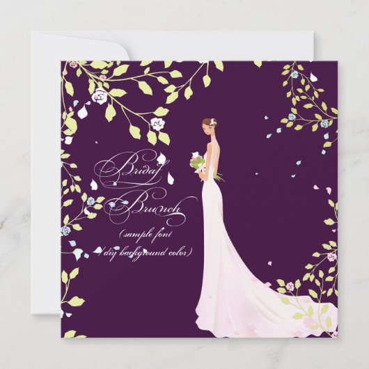 PixDezinesの花嫁2 B/DIYカラー 招待状 (正面)