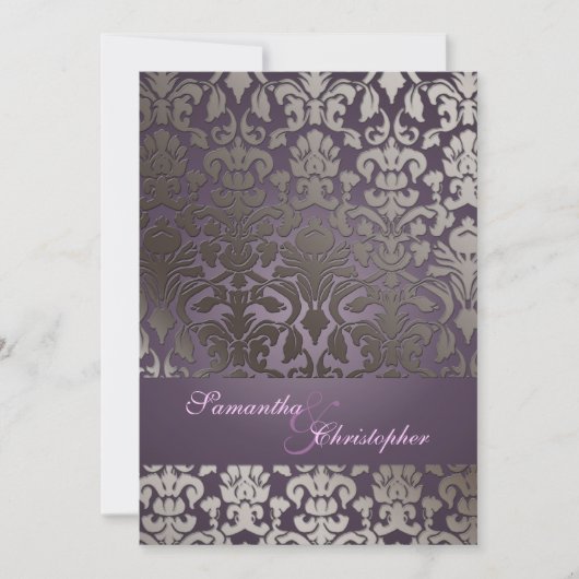 PixDezinesの花柄ダマスク/DIY背景色！ 招待状 (正面)