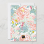 PixDezinesの花柄水彩ベビーお知らせカード 招待状 (裏面)