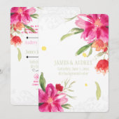 PixDezinesの花/水彩 招待状 (正面/裏面)