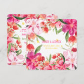 PixDezinesの花/水彩 招待状 (正面/裏面)