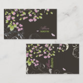 PixDezinesの花+渦巻き/ダイカラー 名刺 (正面/裏面)