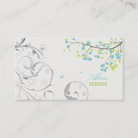 PixDezinesの花+渦巻き/ダイカラー 名刺 (正面)