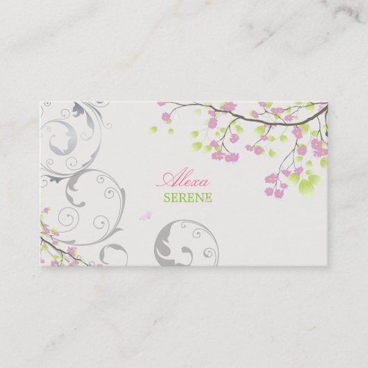 PixDezinesの花+渦巻き/ダイカラー 名刺 (正面)