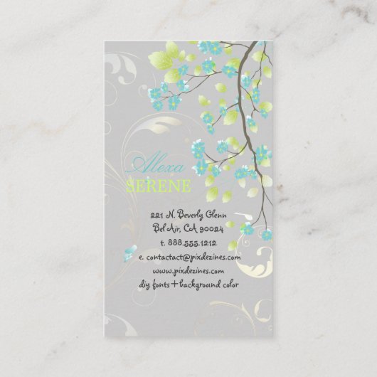 PixDezinesの花+渦/渦色 名刺 (裏面)