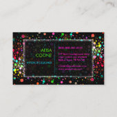 PixDezinesの虹の紙吹雪/ドット/斑点 名刺 (裏面)