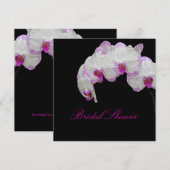 PixDezinesの蛾のラン/フューシャ 招待状 (正面/裏面)