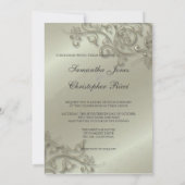 PixDezinesの装飾的なルーストシルバーの渦巻き 招待状 (裏面)